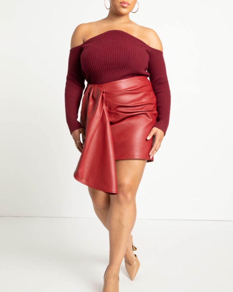 Plus size new arrivals leather skirt short